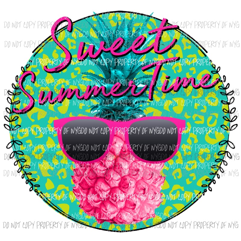 Sweet Summertime Pineapple Sublimation transfers Heat Transfer