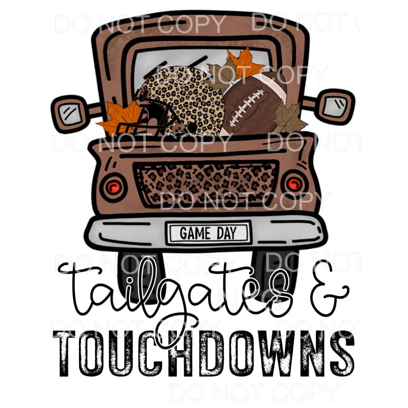 Tailgates and Touchdowns Football Helmet Leopard Bronw 