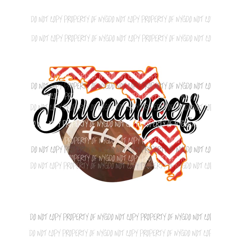 Tampa Bay Buccaneers football chevron state Sublimation transfers Heat Transfer