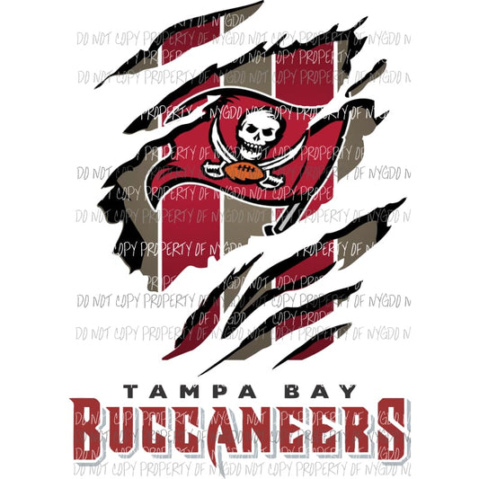 Tampa Bay Buccaneers ripped design Sublimation transfers Heat Transfer