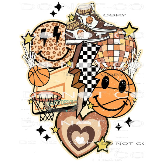 Tan Basketball #9343 Sublimation transfers - Heat Transfer