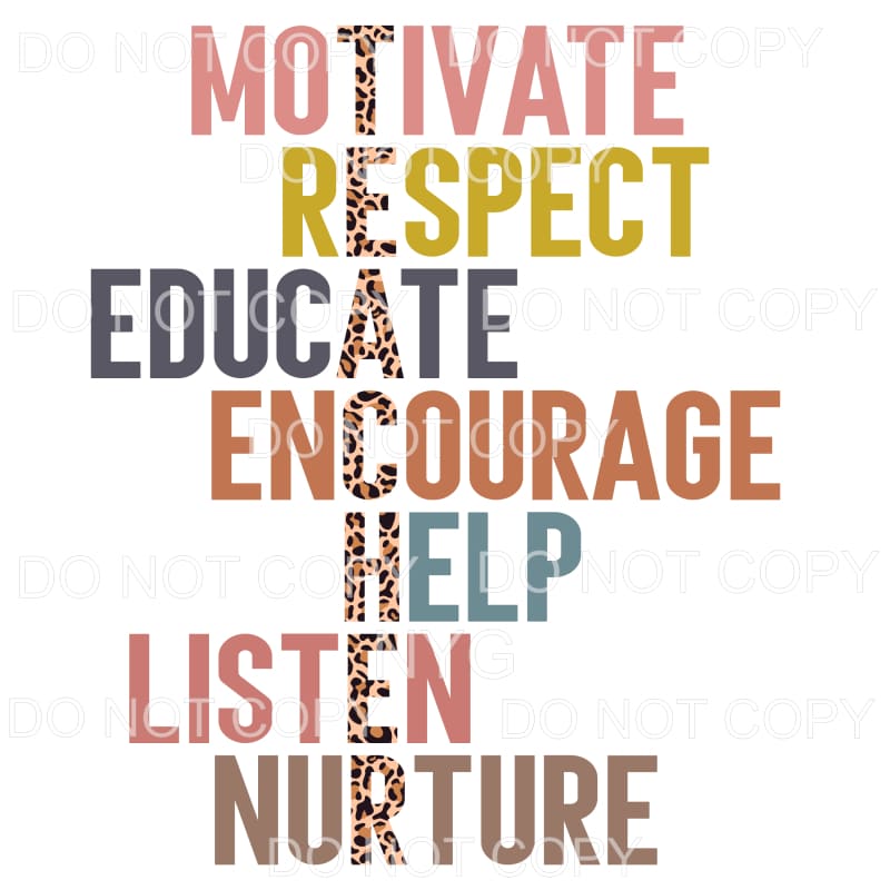 Teacher Leopard Definition Motivate Respect Educate #657 