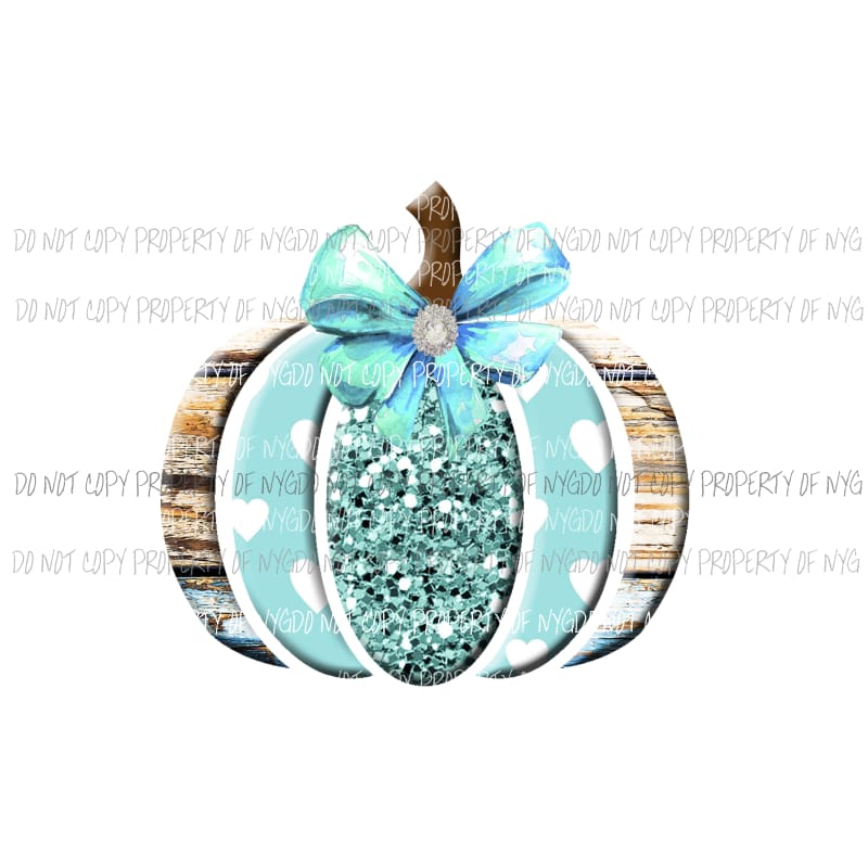 teal bow pumpkin Sublimation transfers Heat Transfer