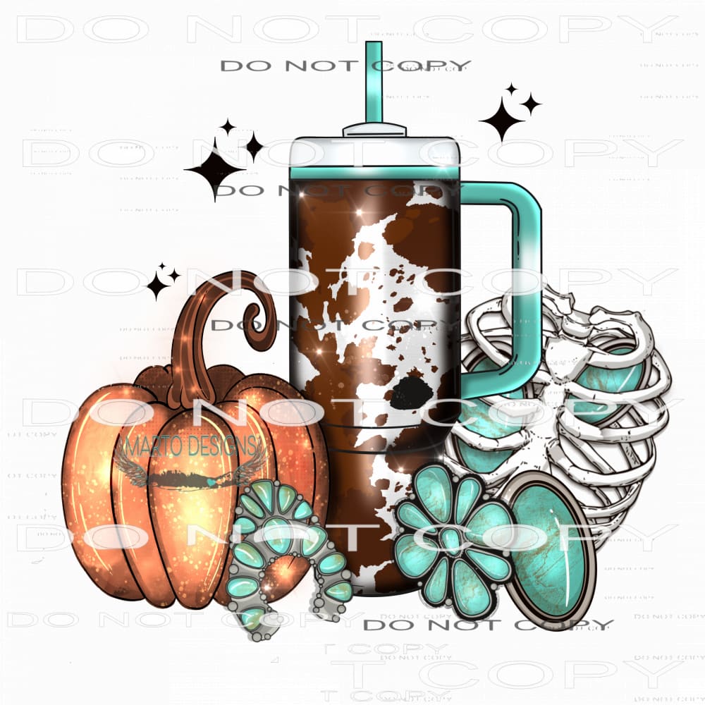 Teal Halloween #7630 Sublimation transfers - Heat Transfer