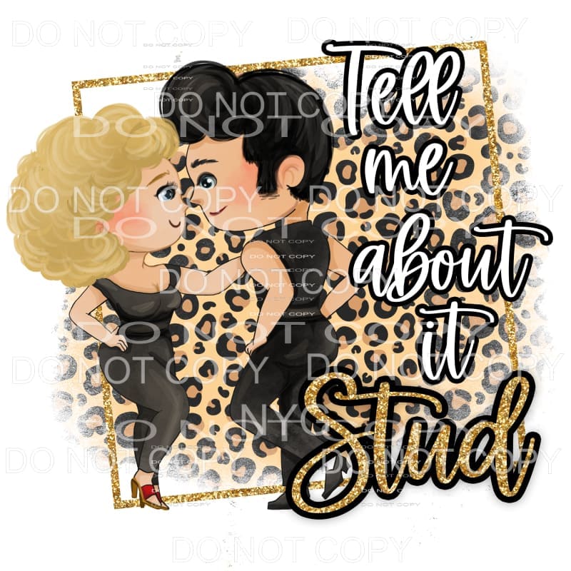 Tell Me About It Sandy Leopard Gold Frame Grease Sublimation