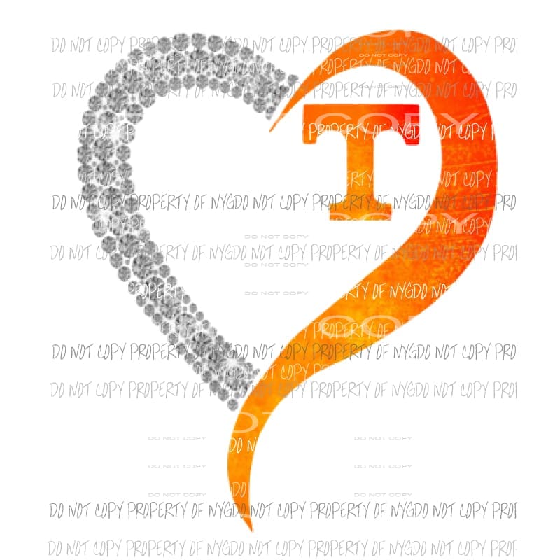 Tennessee Heart Sublimation transfers Heat Transfer