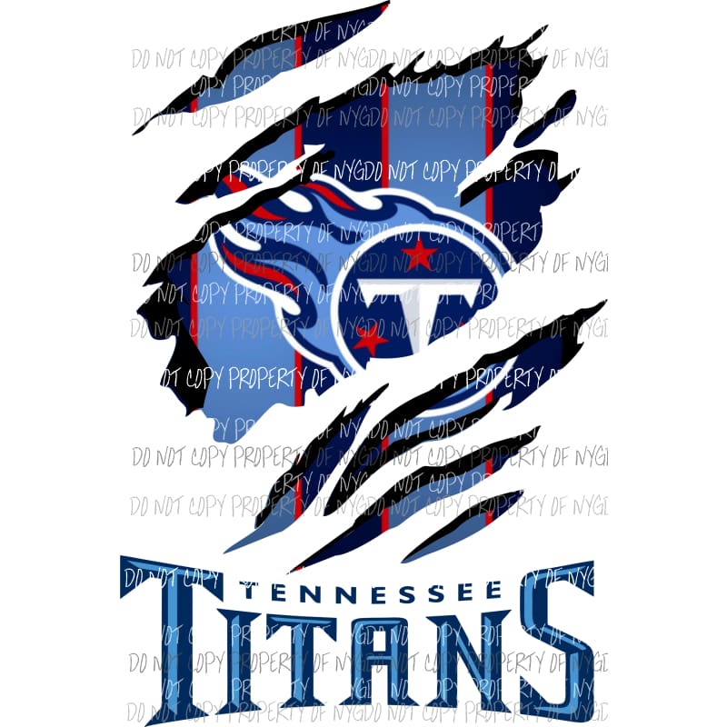 Tennessee Titans ripped design Sublimation transfers Heat Transfer