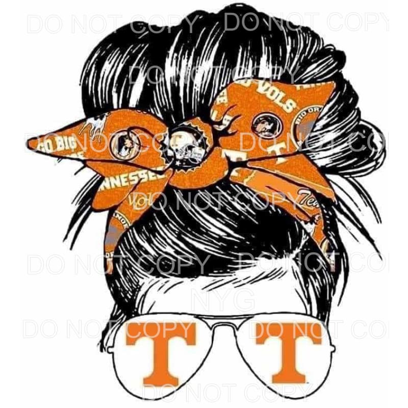 Tennessee Volunteers Football Messy Bun #1762 Sublimation 