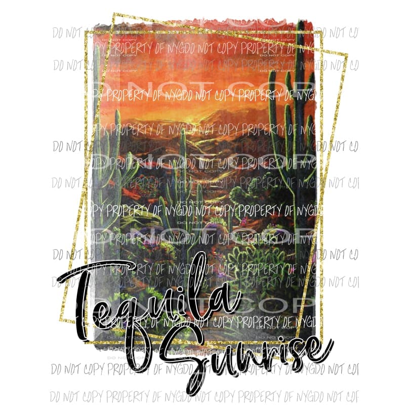 Tequila Sunrise desert cactus Sublimation transfers Heat Transfer