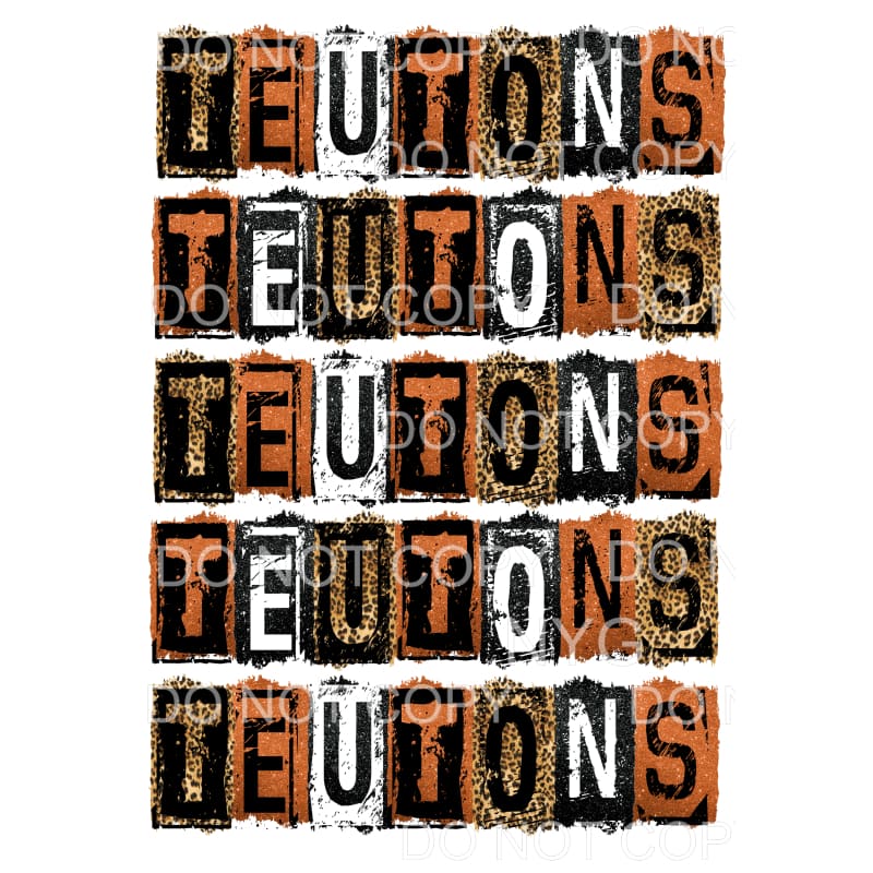 TEUTONS BLOCK ORANGE BLACK # 492 Sublimation transfers - 
