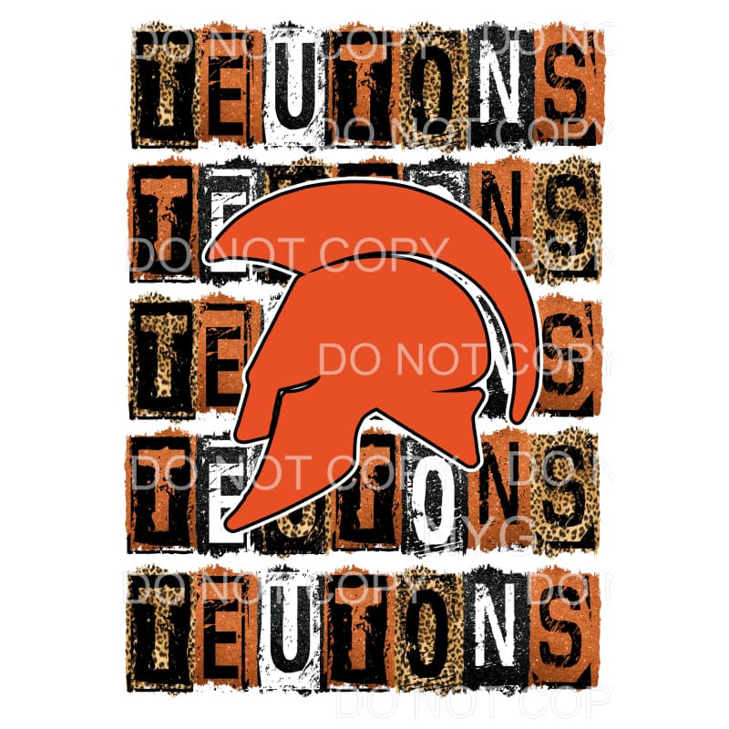TEUTONS BLOCK ORANGE BLACK # 493 Sublimation transfers - 