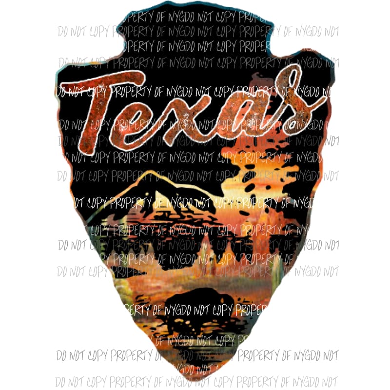 Texas arrow head 1 Sublimation transfers Heat Transfer