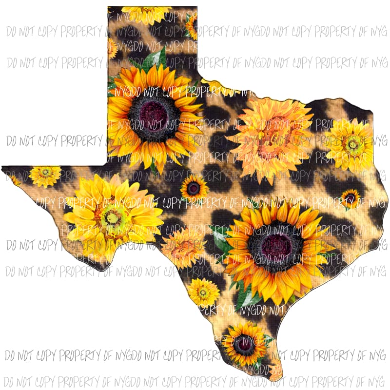 Texas leopard sunflower Sublimation transfers Heat Transfer