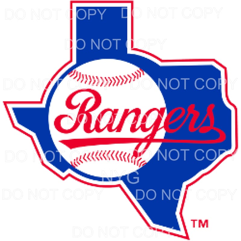 Texas Rangers Baseball State Outline Sublimation transfers -