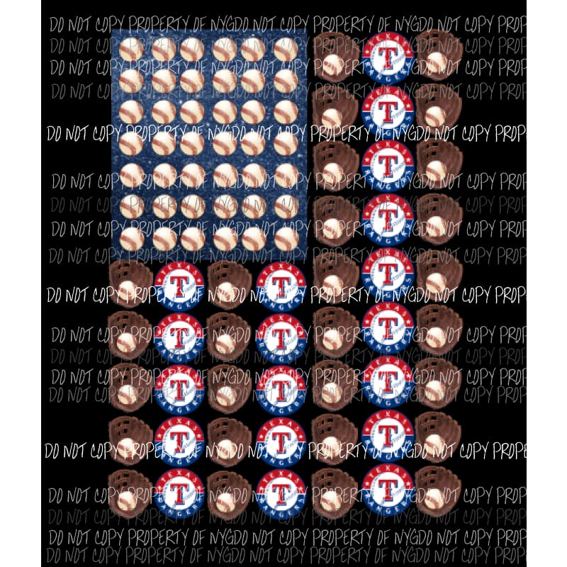 Texas Rangers Flag Baseball Sublimation transfers Heat Transfer