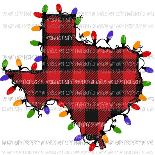 texas red plaid lights Sublimation transfers Heat Transfer