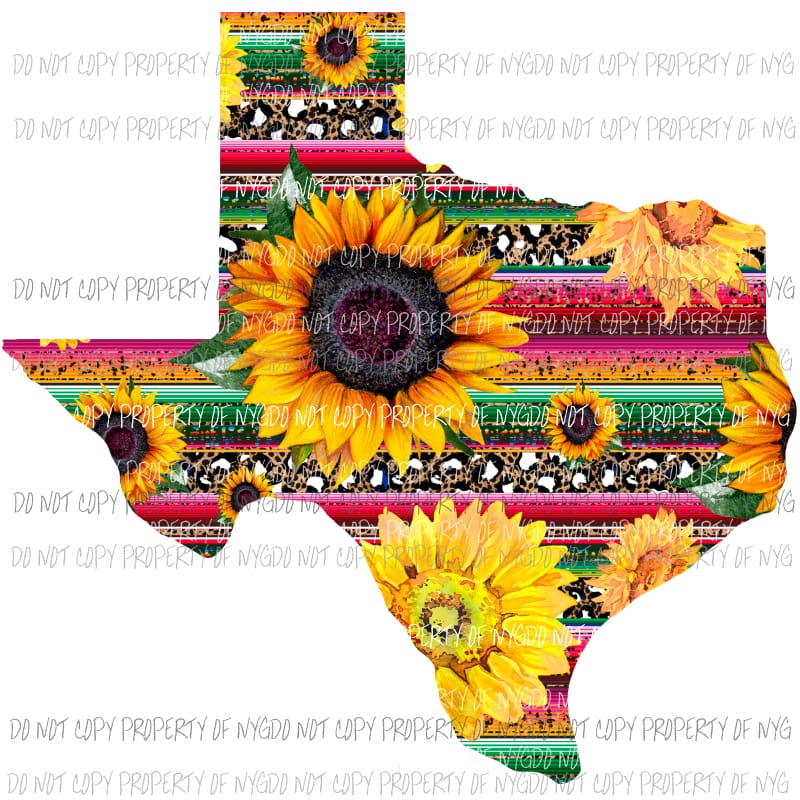 Texas serape sunflower Sublimation transfers Heat Transfer