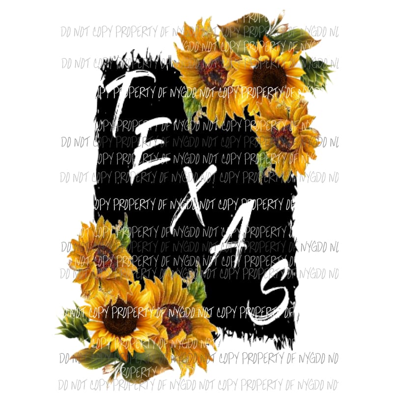 Texas Sunflower Sublimation transfers Heat Transfer