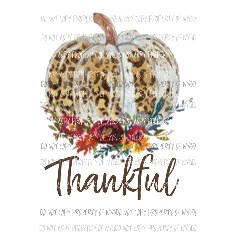 Thankful leopard pumpkin #20 Sublimation transfers Heat Transfer
