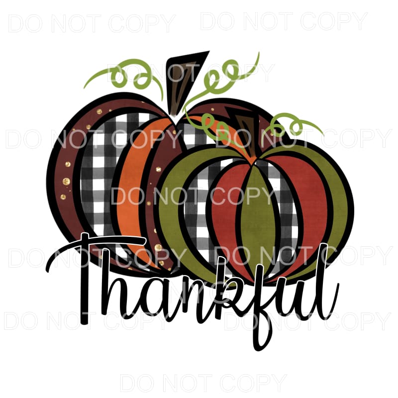 Thankful Pumpkins Fall Colors Plaid #1463 Sublimation 