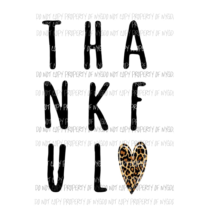 THANKFUL WORD Sublimation transfers Heat Transfer