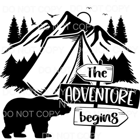 The Adventure Begins Tent Bear Sublimation transfers - Heat 