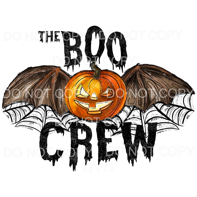The Boo Crew Jack O Lantern Pumpkin Bat Wings Spider Web 