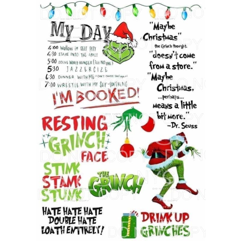 The Grinch Quotes Sayings Christmas Lights #1825 Sublimation