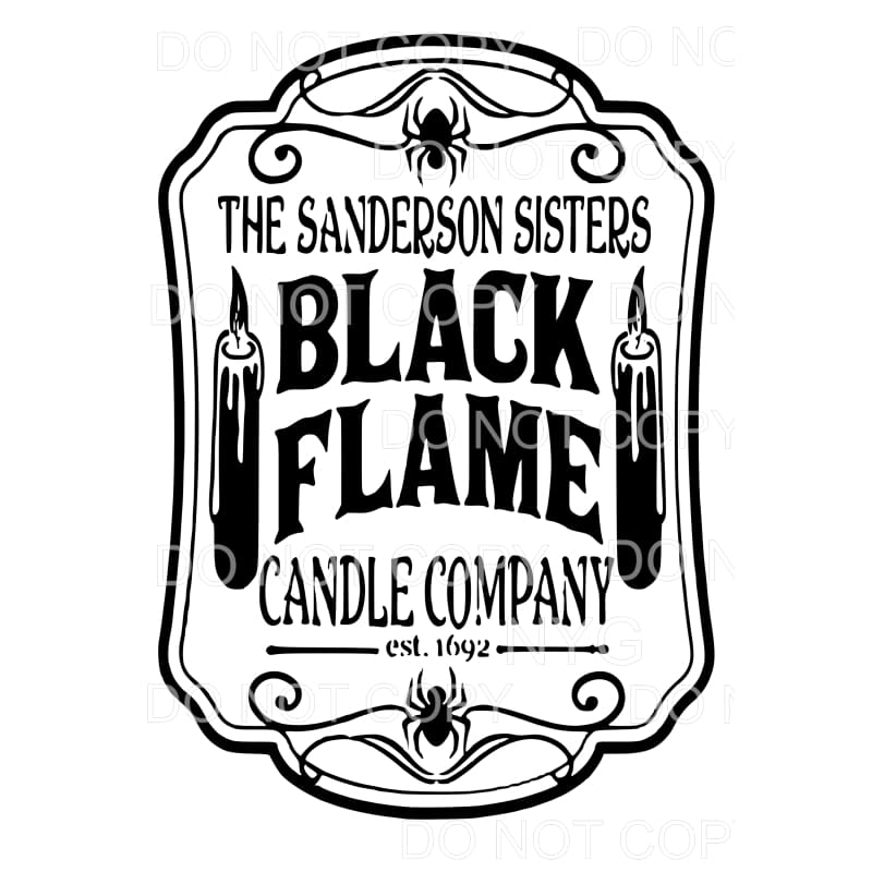 The Sanderson Sisters Black Flame Candle Company Est 1692 