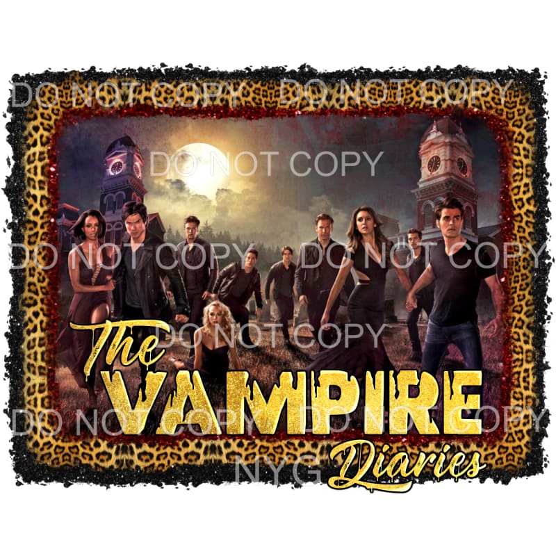 The Vampire Diaries Movie Characters Leopard Black Glitter 