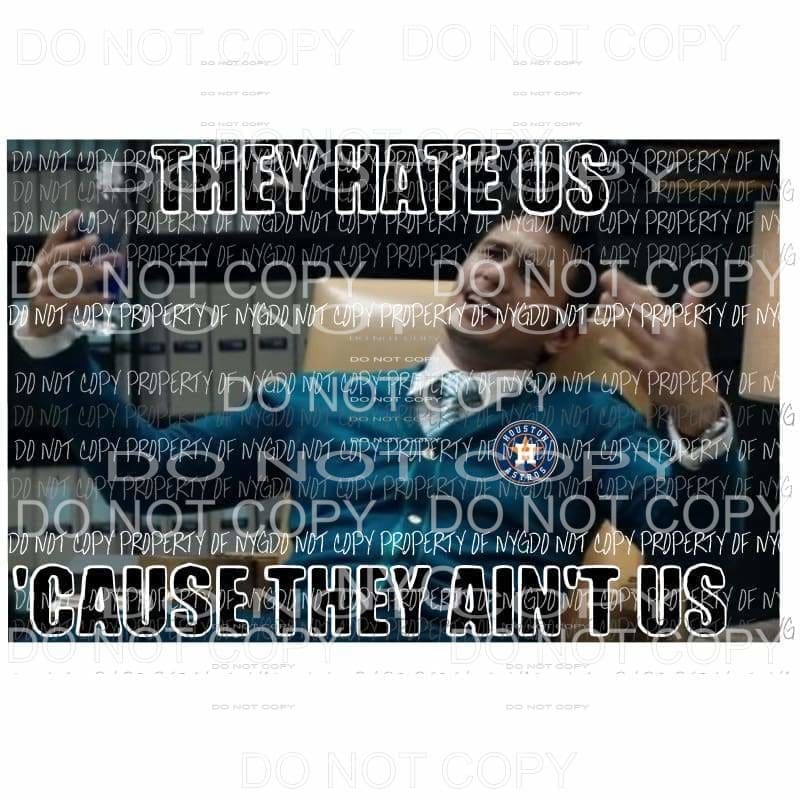 They hate us Cause they aint us Houston Astros James Franco Sublimation transfers Heat Transfer