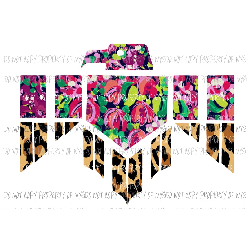 Thunder Bird floral leopard Sublimation transfers Heat Transfer