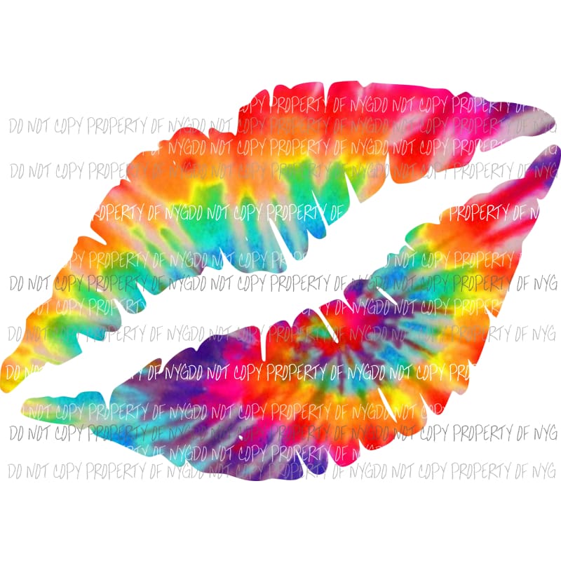 tie dye lips sublimation transfer Heat Transfer
