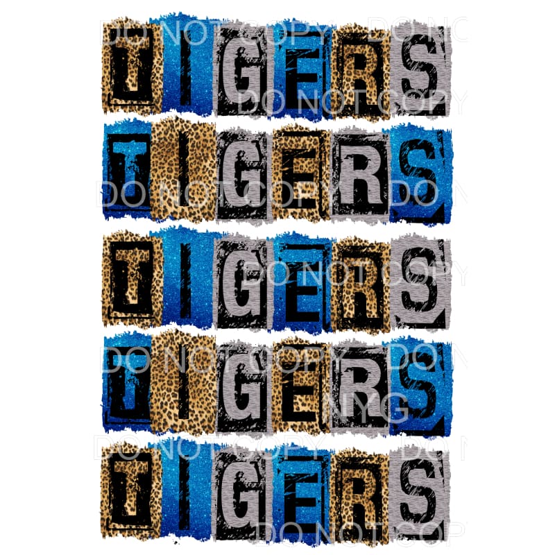 TIGERS BLUE GREY BLOCK # 248 Sublimation transfers - Heat 