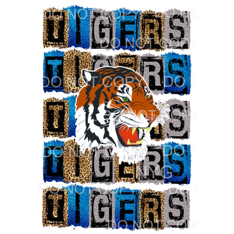TIGERS BLUE GREY BLOCK # 249 Sublimation transfers - Heat 