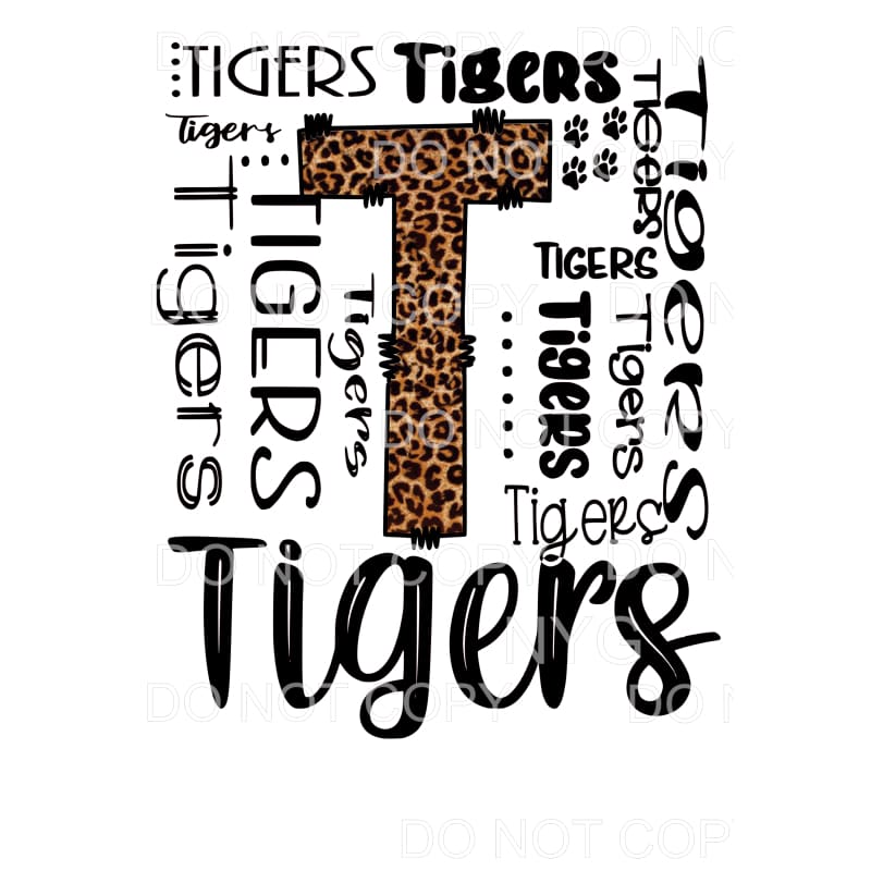 Tigers Leopard Words #273 Sublimation transfers - Heat 