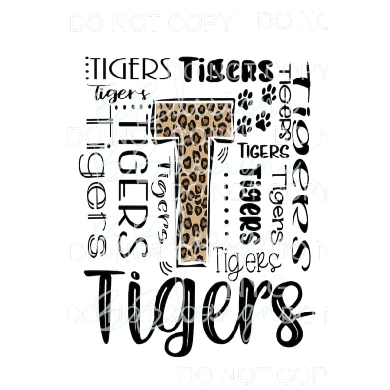 Tigers Leopard Words #275 Sublimation transfers - Heat 