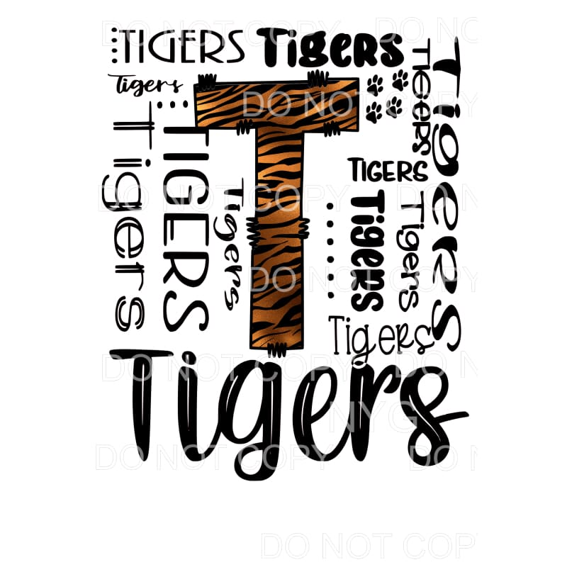 Tigers Stripes Words #274 Sublimation transfers - Heat 