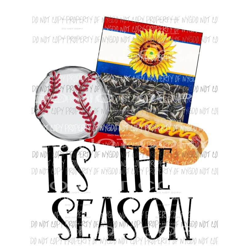 tis the season baseball Sublimation transfers Heat Transfer
