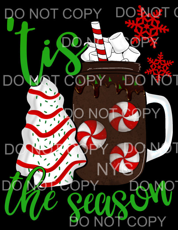 Tis The Season Christmas Snack Cake Hot Cocoa Peppermint 