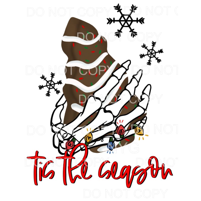 Tis The Season Skeleton Hand Holding Brownie Snack Cake 