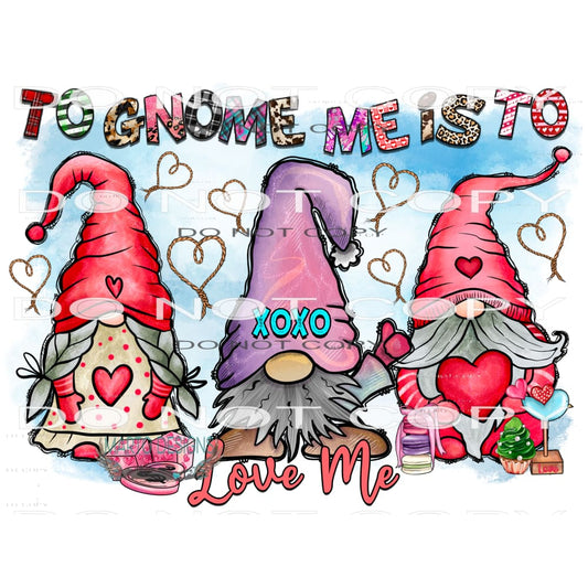 To Gnome Me Is To Love Me #9554 Sublimation transfers - Heat