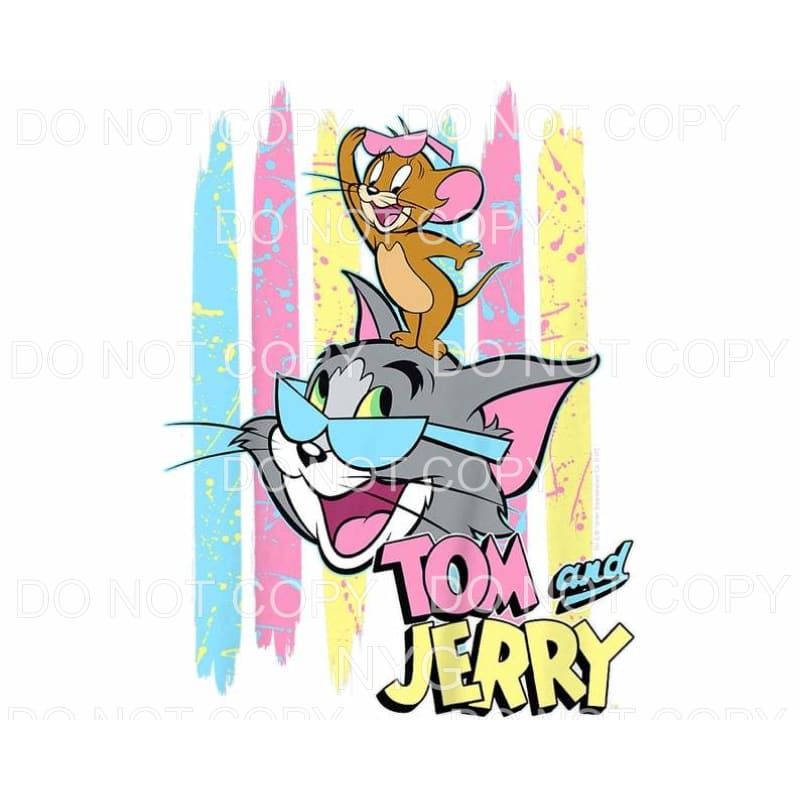 Tom And Jerry Pastel Colors Brushstrokes Sublimation 