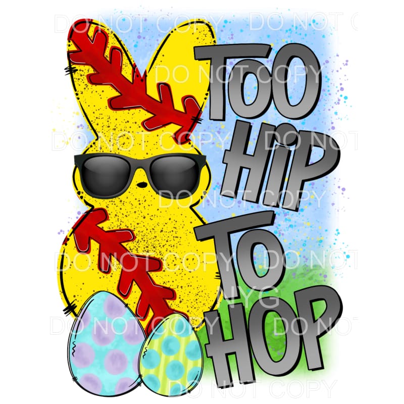 Too Hip To Hop Softball Bunny Easter Sublimation transfers -