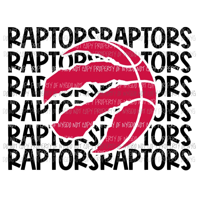Toronto Raptors stacked Sublimation transfers Heat Transfer