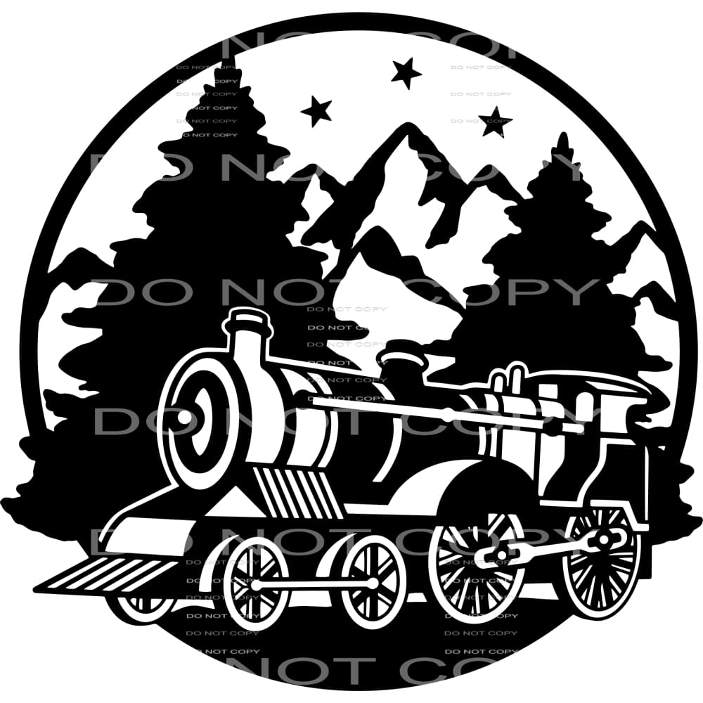 train and mountain #7539 Sublimation transfers - Heat 