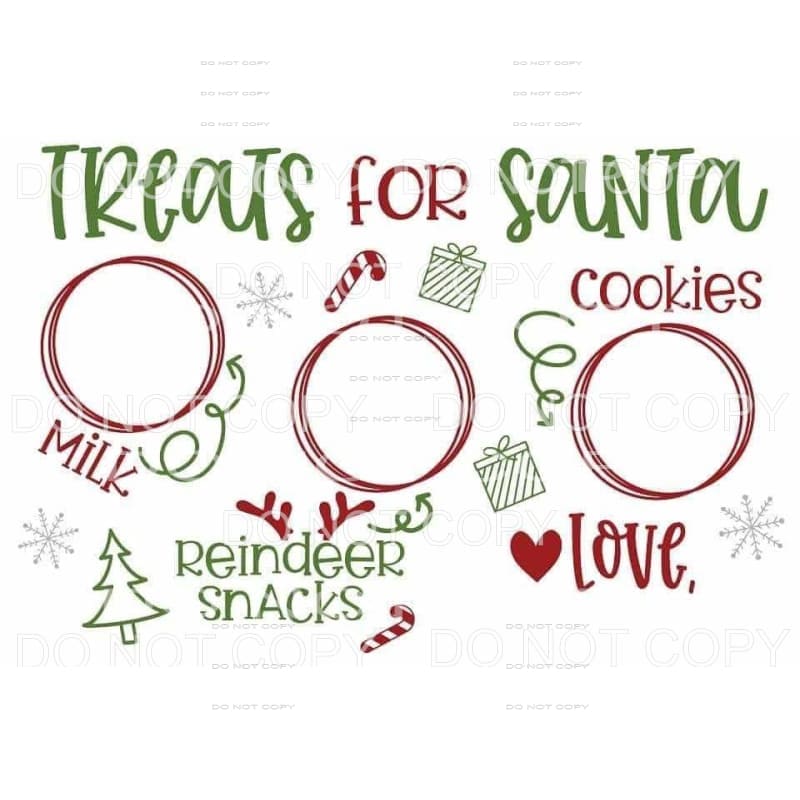 Treats For Santa Milk Cookies Reindeer Snacks Red Green 