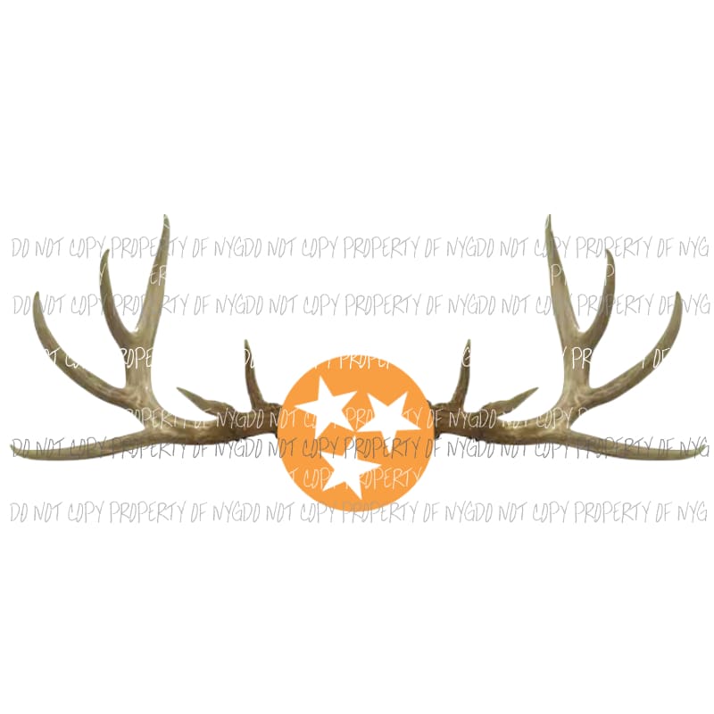 Tri Star Deer antlers Sublimation transfers Heat Transfer