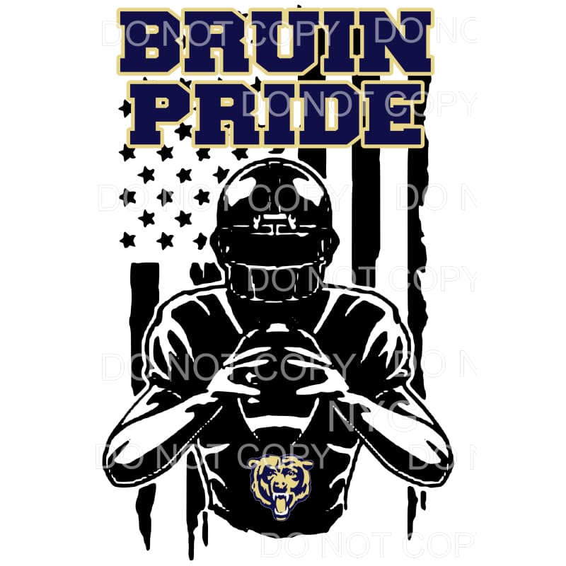 Tri West Bruin Pride Football Flag Sublimation transfers - 