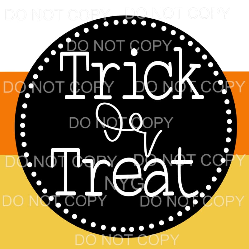 Trick Or Treat Circle Orange Stripes Sublimation transfers -